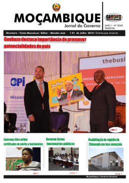 JM 01 de Julho de 2014 - Portal do Governo de Moçambique
