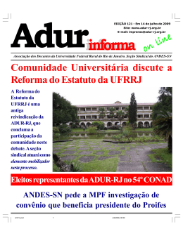 Adurinforma informa - ADUR-RJ