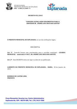 decreto 052/2015 - Portal da Prefeitura Municipal de Esplanada