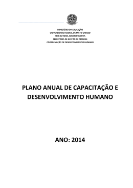 plano anual de capacitação e desenvolvimento humano