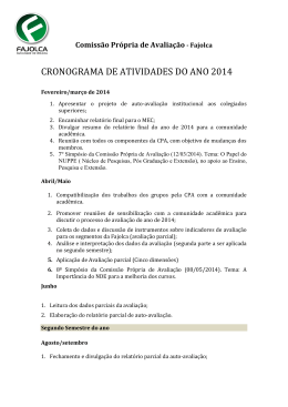 CRONOGRAMA DE ATIVIDADES DO ANO 2014
