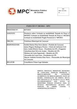 parecer nº 290/2014 ‒ mpc - Ministério Público de Contas | Roraima