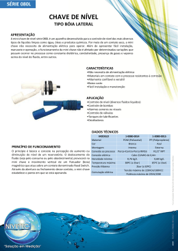 Catálogo - Série 080L - Nivetec Instrumentação e Controle