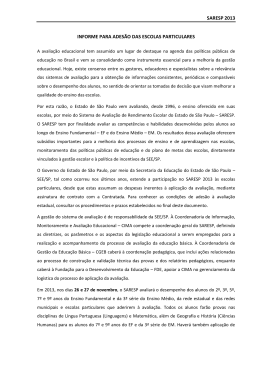 saresp 2013 informe para adesão das escolas particulares