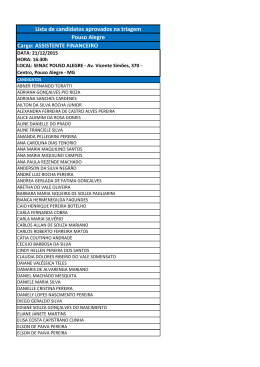 Lista de candidatos aprovados na triagem Pouso Alegre Cargo