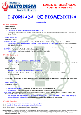 NÚCLEO DE BIOCIÊNCIAS Curso de Biomedicina
