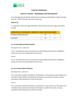 1ª Corrigenda Edital nº02/2015 - Pré-requisito