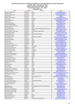 Participants List SERESSA - Instituto de Estudos Avançados
