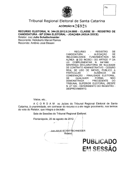 Antônio José Bissani - Tribunal Regional Eleitoral de Santa Catarina