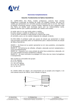 Fundamentos da Óptica Geométrica 01. (UFRN