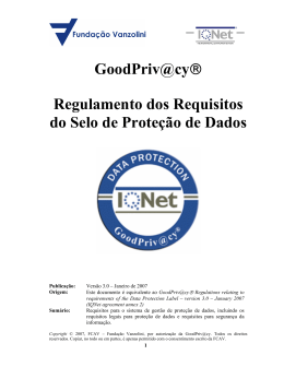 GoodPriv@cy Regulamento dos Requisitos do Selo de Proteção de