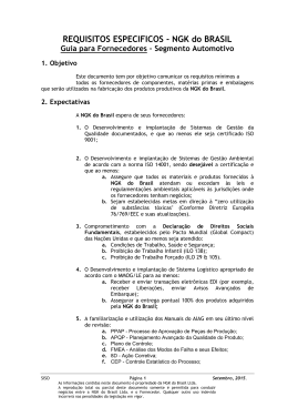 Requisitos Específicos - NGK do Brasil de janeiro de 2012
