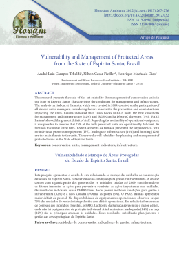 Vulnerability and Management of Protected Areas from the