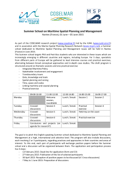 Summer School on Maritime Spatial Planning and Management