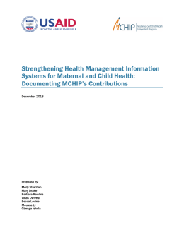 Strengthening Health Management Information Systems for