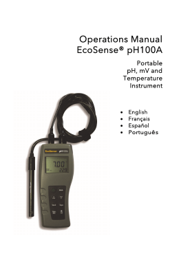 EcoSense pH100A pH Meter Operations Manual