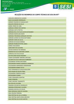 relação de membros do corpo técnico