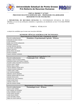 Edital PRORH nº 167/2015 - Universidade Estadual de Ponta Grossa