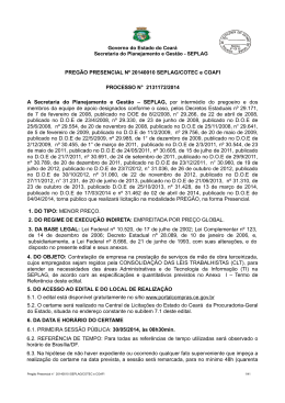 PREGÃO PRESENCIAL Nº 20140010 SEPLAG/COTEC e COAFI