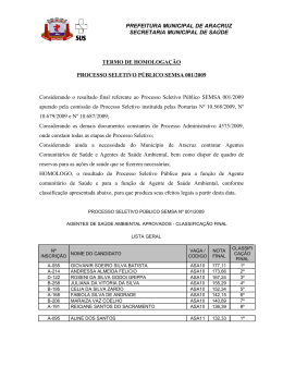 TERMO DE HOMOLOGAÇÃO - Prefeitura Municipal de Aracruz