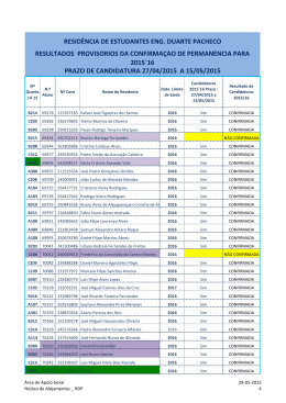 RDP Confirmação de Permanência Resultados Provisórios 2015`16