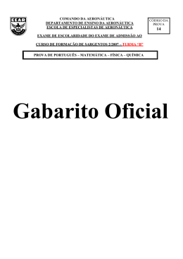 Gabarito Oficial - CFS-B 2/2007 - Cod. 14