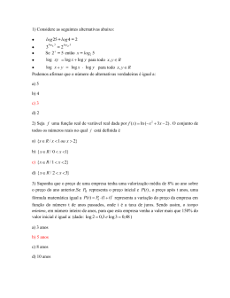 1) Considere as seguintes alternativas abaixo: Se então 52 log x = y