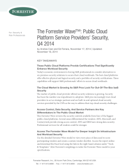 The Forrester Wave™: Public Cloud Platform Service Providers