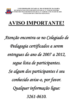 Certificados do curso de Pedagogia (Itapetinga)