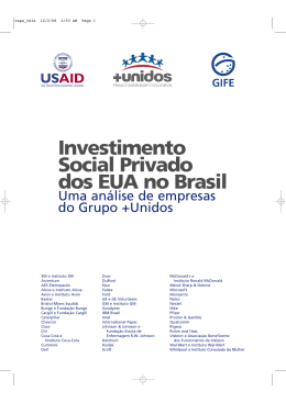 Investimento Social Privado dos EUA no Brasil