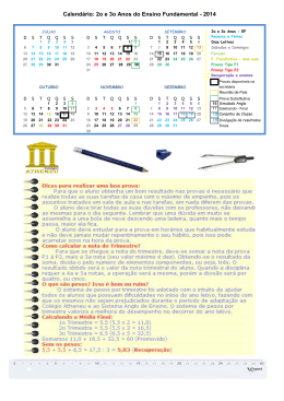 Calendário do 2º e 3º Anos do Ensino Fundamental