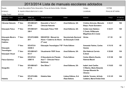 2013/2014 Lista de manuais escolares adotados
