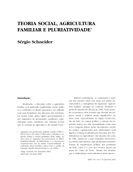 teoria social, agricultura familiar e pluriatividade
