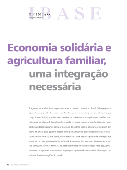 Economia solidária e agricultura familiar, uma integração