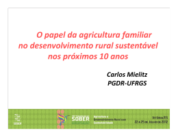 O papel da agricultura familiar no desenvolvimento rural sustentável