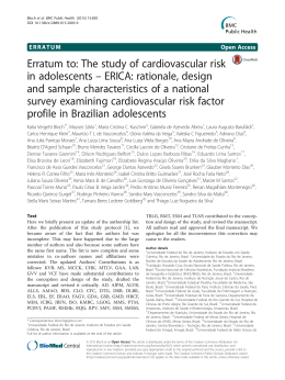 Erratum to: The study of cardiovascular risk in