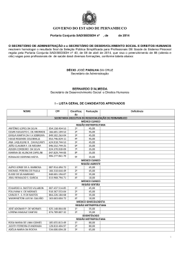 resultado final - SERES - Governo do Estado de Pernambuco