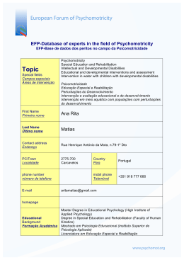 EFP-Database of experts in the field of Psychomotricity Ana Rita