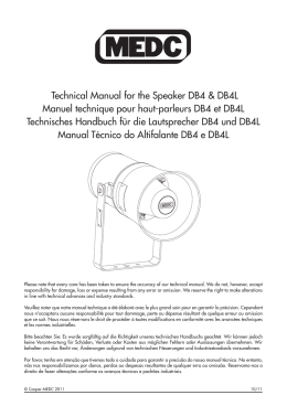 Technical Manual for the Speaker DB4 & DB4L