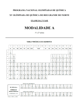 MODALIDADE A - Olimpíada de Química do Rio Grande do Norte