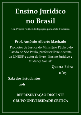 Prof. Antônio Alberto Machado Promotor de Justiça do Ministério