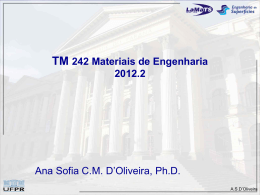 TM 242 Materiais de Engenharia 2012.2 Ana Sofia C.M. D