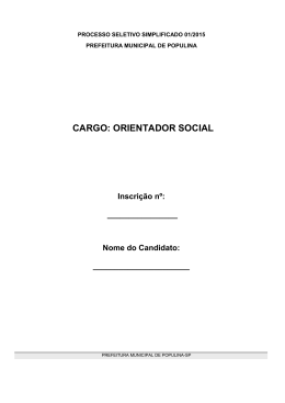 CARGO: ORIENTADOR SOCIAL
