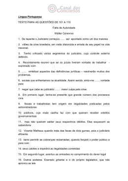 Língua Portuguesa TEXTO PARA AS QUESTÕES DE 101 A 110
