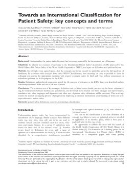 Towards an International Classification for Patient Safety: key
