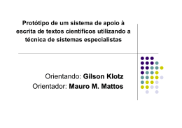 Orientando: Gilson Klotz Orientador: Mauro M. Mattos