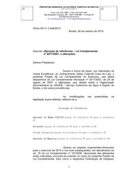 Projeto de Lei Complementar do Executivo nº 012/2015