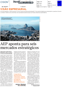 AEP aponta para seis mercados estratégicos - Compete