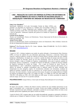 21º Congresso Brasileiro de Engenharia Sanitária e Ambiental I