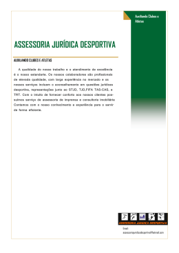 Folder. - Assessoria Jurídica Desportiva